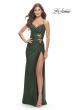 Picture of: Jersey Long Prom Dress with Trendy Waist Cut Outs in Dark Emerald, Style: 31174, Detail Picture 1