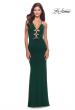 Picture of: Unique Cut Out Net Jersey Prom Dress in Dark Emerald, Style: 31334, Detail Picture 1