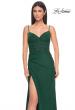 Picture of: Net Jersey Fitted Dress with Ruched Bustier Top in Dark Emerald, Style: 32239, Detail Picture 1