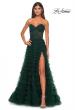 Picture of: A-Line Ruffle Tulle Prom Dress with Sweetheart Top in Dark Emerald, Style: 32283, Detail Picture 1