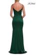 Picture of: Satin Fitted Gown with Gathered Bodice and Spaghetti Straps in Dark Emerald, Style: 33421, Detail Picture 29
