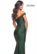Picture of: Off the Shoulder Prom Dress with Ruching in Dark Emerald, Style: 30631, Detail Picture 2