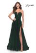 Picture of: Strapless Deep V A-Line Tulle and Lace Gown in Dark Emerald, Style: 31345, Detail Picture 2