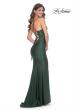Picture of: Ruched Jersey Dress with Illusion Corset Lace Top in Dark Emerald, Style: 31857, Detail Picture 2