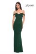 Picture of: Off the Shoulder Net Jersey Dress with Ruching in Dark Emerald, Style: 31914, Detail Picture 2