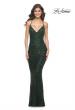 Picture of: Intricate Lace Up Back Prom Dress in Beaded Lace in Dark Emerald, Style: 31973, Detail Picture 2