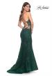 Picture of: Mermaid Tulle and Lace Dress with Strappy Back in Dark Emerald, Style: 32305, Detail Picture 2
