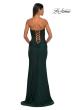 Picture of: Intricate Ruched Corset Bodice Prom Dress with Jersey Skirt in Dark Emerald, Style: 32971, Detail Picture 2