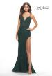 Picture of: Rhinestone Lace Embellished Prom Dress with High Side Slit in Dark Emerald, Style: 31288, Detail Picture 3