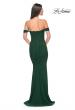 Picture of: Off the Shoulder Net Jersey Dress with Ruching in Dark Emerald, Style: 31914, Detail Picture 3