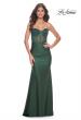 Picture of: Rhinestone Embellished Gown with Ruched Skirt in Dark Emerald, Style: 32316, Detail Picture 3