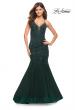 Picture of: Mermaid Tulle and Lace Jeweled Prom Dress in Dark Emerald, Style: 30584, Detail Picture 4
