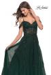 Picture of: A-Line Gown with Beautiful Beaded Lace Applique in Dark Emerald, Style: 31346, Detail Picture 4