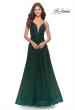 Picture of: Tulle Ball Gown with Side Cut Outs and High Slit in Dark Emerald, Style: 31347, Detail Picture 4