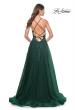Picture of: A-Line Tulle Dress with Rhinestone Embellished Lace Applique in Dark Emerald, Style: 32022, Detail Picture 4