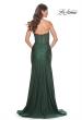 Picture of: Rhinestone Embellished Gown with Ruched Skirt in Dark Emerald, Style: 32316, Detail Picture 4