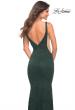 Picture of: Chic Stretch Lace Gown with Deep V Neckline in Dark Emerald, Detail Picture 5