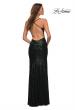 Picture of: Long Stretch Sequin Dress in Jewel Tones with Open Back in Dark Emerald, Detail Picture 5