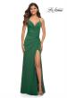 Picture of: Jersey Long Dress with Ruched Design on Front Waist in Dark Emerald, Detail Picture 5