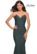 Picture of: Rhinestone Strap Elegant Ruched Jersey Dress in Dark Emerald, Detail Picture 5