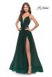 Picture of: Tulle Ball Gown with Side Cut Outs and High Slit in Dark Emerald, Style: 31347, Detail Picture 5