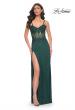 Picture of: Rhinestone Fishnet Dress with Lace Detail on Sheer Bodice in Green, Style: 32232, Detail Picture 5