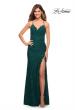 Picture of: Lace Long Dress with Scallop Detail on Skirt Slit in Dark Emerald, Style: 29939, Detail Picture 6