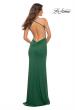 Picture of: Jersey Long Dress with Ruched Design on Front Waist in Dark Emerald, Detail Picture 6