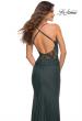 Picture of: Prom Dress with Illusion Lace Sides and Ruching in Dark Emerald, Detail Picture 6