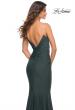 Picture of: Rhinestone Strap Elegant Ruched Jersey Dress in Dark Emerald, Detail Picture 6