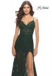 Picture of: Romper Stretch Lace Dress with Sheer Skirt and Bodice in Dark Emerald, Style: 31252, Detail Picture 6
