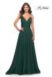 Picture of: Chiffon Dress with Pleated Bodice and Pockets in Dark Emerald, Style: 31500, Detail Picture 6