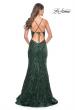 Picture of: Mermaid Print Sequin Dress with Lace Up Open Back in Dark Emerald, Style: 31943, Detail Picture 6