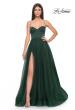 Picture of: Tulle A-Line Gown with Satin Bustier Top in Dark Emerald, Style: 32065, Detail Picture 6