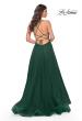 Picture of: A-Line Tulle Gown with High Slit and Illusion Rhinestone Fishnet Bodice in Green, Style: 32135, Detail Picture 6