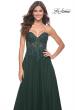 Picture of: Rhinestone Tulle A-Line Gown with Lace Bodice in Jewel Tones in Dark Emerald, Style: 32253, Detail Picture 6