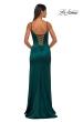 Picture of: Fitted Satin Gown with Exposed Boning and Lace Detail Neckline in Dark Emerald, Style: 32955, Detail Picture 6