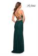 Picture of: Lace Long Dress with Scallop Detail on Skirt Slit in Dark Emerald, Style: 29939, Detail Picture 7