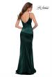 Picture of: Chic Long Stretch Satin Gown with V Neck and Back in Dark Emerald, Style 29960, Detail Picture 7
