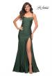 Picture of: Long Jersey Ruched Gown with Dramatic Skirt in Green, Style: 30587, Detail Picture 7