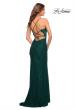 Picture of: Illusion Lace Gown with Deep V Neckline in Dark Emerald, Style: 30595, Detail Picture 7