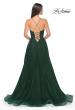 Picture of: Tulle A-Line Gown with Satin Bustier Top in Dark Emerald, Style: 32065, Detail Picture 7
