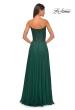 Picture of: Strapless Chiffon Prom Gown with Lace Illusion Bodice in Dark Emerald, Style: 32311, Detail Picture 7