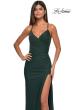 Picture of: Simple Prom Dress with Side Ruching and Lace Up Back in Dark Emerald, Style: 33103, Detail Picture 7