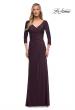 Picture of: Ultra Soft Jersey Long Dress with Three-Quarter Sleeves in Dark Garnet, Detail Picture 1