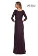 Picture of: Ultra Soft Jersey Long Dress with Three-Quarter Sleeves in Dark Garnet, Detail Picture 2
