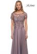 Picture of: Chiffon Evening Gown with Lace Bodice in Dark Mauve, Detail Picture 2