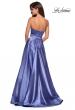Picture of: Strapless Metallic Prom Gown with Empire Waist in Dark Periwinkle, Style: 27506, Back Picture