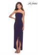 Picture of: Long Strapless Jersey Dress with Side Ruching in Dark Purple, Style: 28204, Main Picture