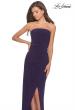 Picture of: Long Strapless Jersey Dress with Side Ruching in Dark Purple, Style: 28204, Detail Picture 5